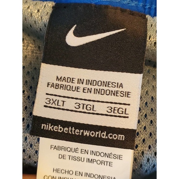 Nike Men's Blue 100% Polyester Pull On Swim Trunk Logo Print Shorts Size 4XL - Picture 12 of 14